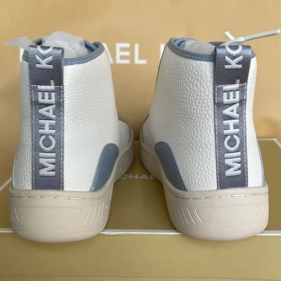 MICHAEL KORS
SHEA MID HIGH TOP
FAUX LEATHER
49F3SHFESL
PALE BLUE 
NEW - Picture 11 of 16
